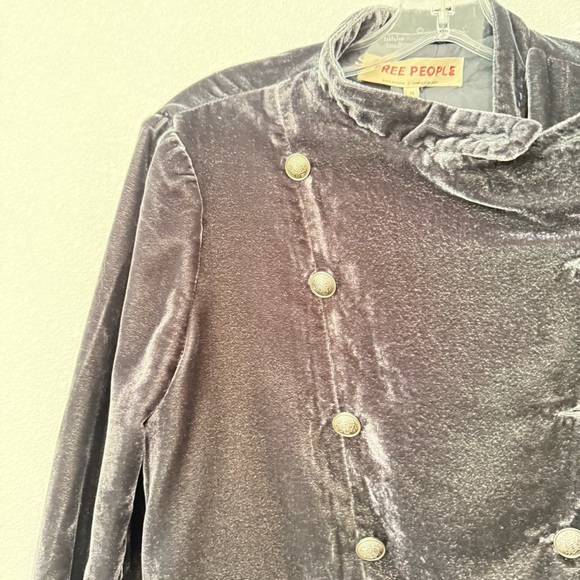 Free People Faye Velvet Jacket Military Style - Picture 4 of 13